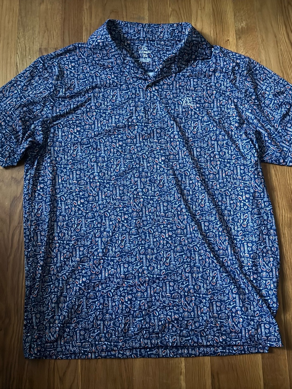 Rhoback The C’Ville Charlottesville Performance Polo Shirt Men’s XL Navy